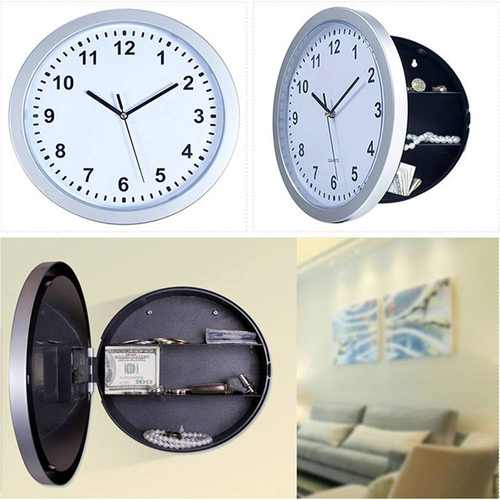 Home Wall Clock with Hidden Safe,Money Box