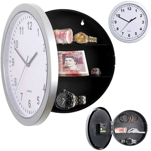 Home Wall Clock with Hidden Safe,Money Box