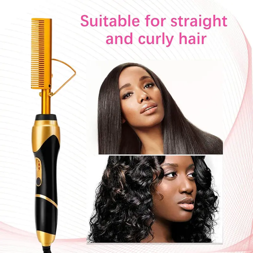 Electric Hot Comb for Black Hair, Wigs & Beard, Anti-Scald Attachment, Straightener Comb , Temperatures Adjustable