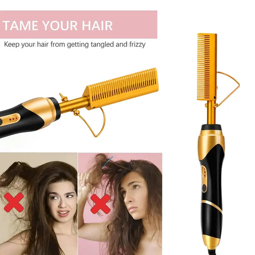 Electric Hot Comb for Black Hair, Wigs & Beard, Anti-Scald Attachment, Straightener Comb , Temperatures Adjustable