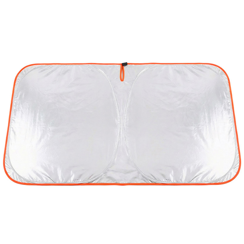 Universal Front Windshield Sunshade for Car Sunscreen Heat Insulation Sun Curtain Interior Sun Visor Titanium Silver  Two Per Set