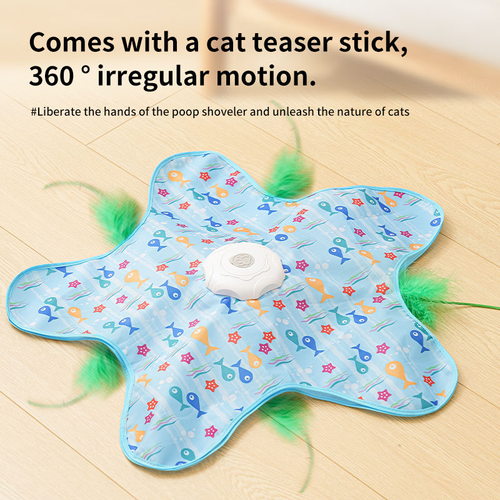 2 in 1 Hide and Seek Game Cat Toys Cat Hunting Cover Toy Moving Concealed Feathers Hidden in Bag Cat Exercise Play Pet Supplies