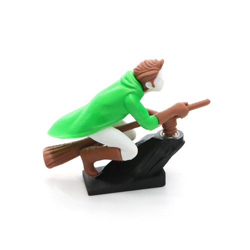 New Hot-selling PLA Witch Wizard Broomstick Car Dashboard Drift Ornaments 3D Printed Wizard Witch Shake Craft for Car Decoration