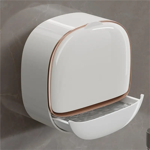 Bathroom Shower Soap Box Wall Mounted ABS Soap Box With Lid Waterproof Soap Dish Washing Board Storage Box White