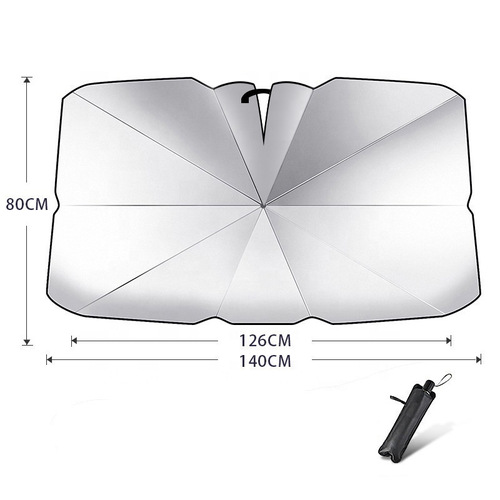 New Umbrella Car Sunshade V Shaped Opening Turning Laser Coating Fold Windshield Front Window Windscreen Pvc Foldable Shade