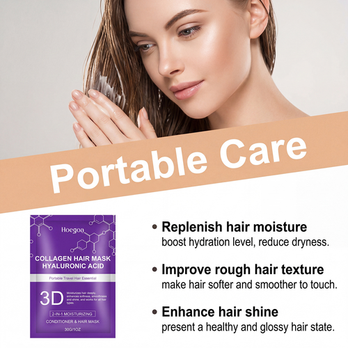 Hyaluronic Acid Hair Mask Care Hair Strands Silky Smooth Natural Gloss Hair Care Mask