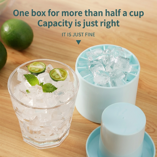 Hot Selling Silicone Ice Cube Mold Cylinder Tray With Lid Easy Release for Kitchen Home Summer Ice Making 60 Grids Two Per Set
