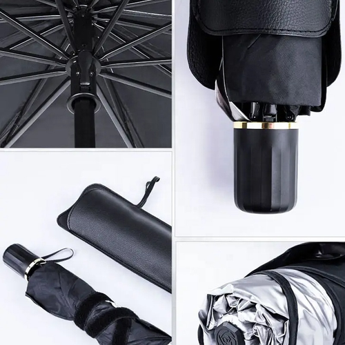 New Umbrella Car Sunshade V Shaped Opening Turning Laser Coating Fold Windshield Front Window Windscreen Pvc Foldable Shade