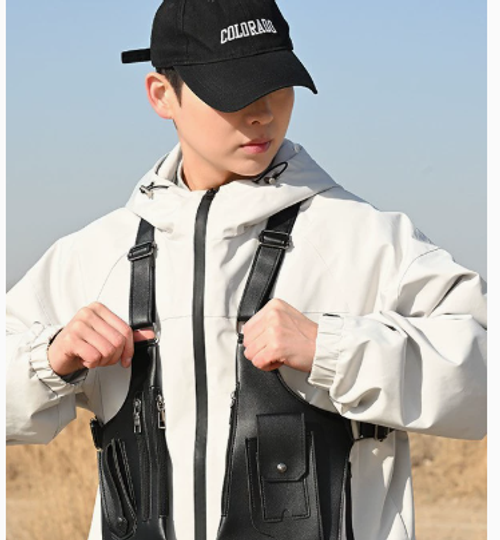 Men's Retro Multi-functional Vest-Style Bag – Shoulder or Crossbody Pack for Mobile Phones & Outdoor Use