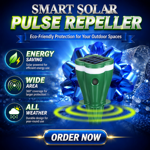 Courtyard Snake Deterrent Ultrasonic Electronic Bird Repeller Pest-and Cat-control Solar-powered Rodent Repellent
