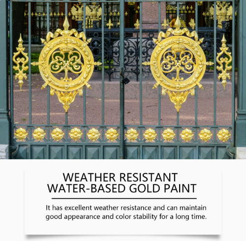 Jakehoe Weather-Resistant Water-Based Gold Paint – Durable Metallic Gold Finish for Outdoor Roman Columns and Gold Leaf Effects
