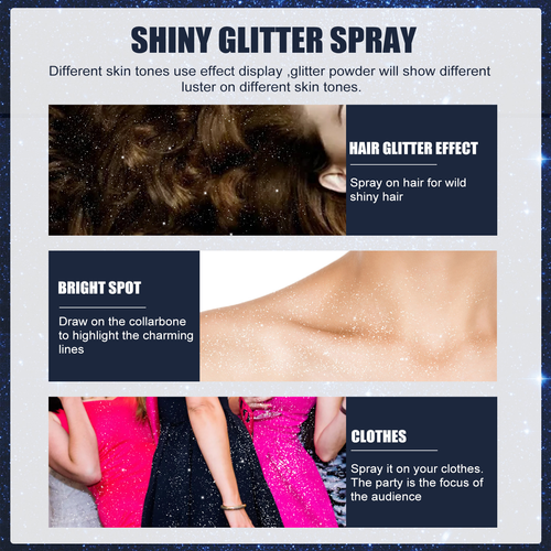 Glitter Spray 2026 Temporary Shiny Hair Body Glitter Spray Highlighter Face Long Lasting Holographic Powder Sprays Glitter