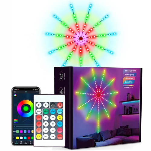 Tuya Smart Life App Usb Addressable Firework Led Night Light Music Sound App Wall Atmosphere Lighting for Christmas Gift