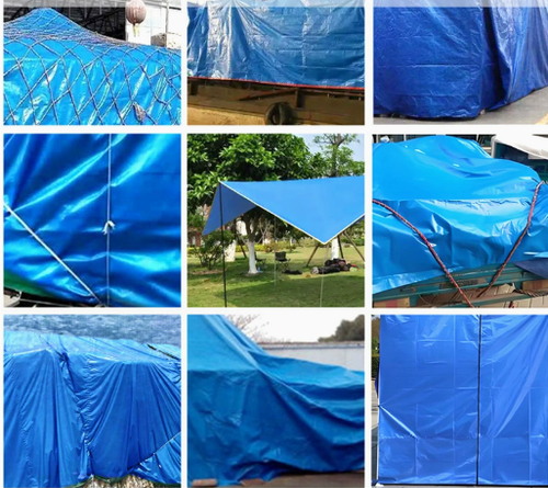 Outdoor Truck Cover Blue Waterproof PE Tarpaulin Woven Industrial Fabric Water Resistant for Tent Bag Car Truck 3m*4m