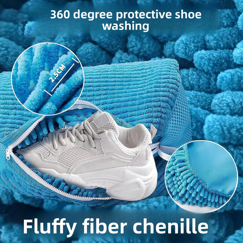 Laundry Bag with Zipper Closure Special Lazy Household Machine Wash Shoe Bag Anti-Deformation Shoe Washing Bag Two Per Set
