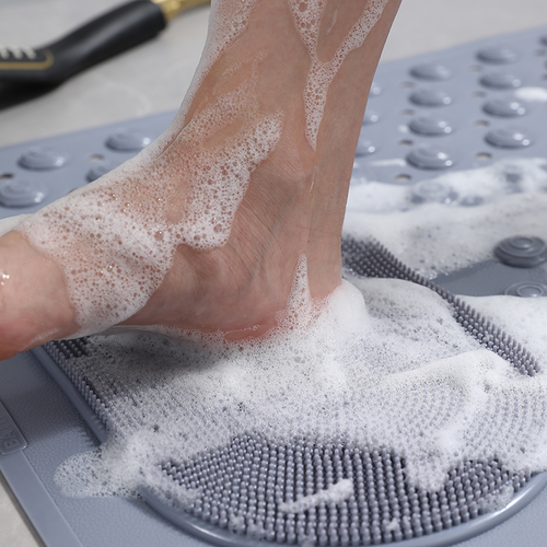 Modern Extra Long PVC Shower Mat Wear and Water Resistant Anti-Slip Design for Drainage Vinyl Flooring for Showers,Khaki