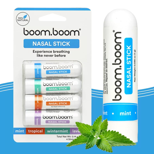 Boomboom Mint Cooling Oil Nose Strips Nasal Congestion Relief Stick Fatigue Refreshing Nose Suction Rod Natural Refreshing Nose Two-pack