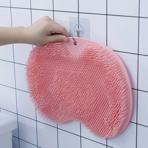 Wall Mounted Slip Suction Cups Shower Foot Scrubber Mat Back Washer Exfoliating Bath Wash Pad for Use in Cleaner Men and Women
