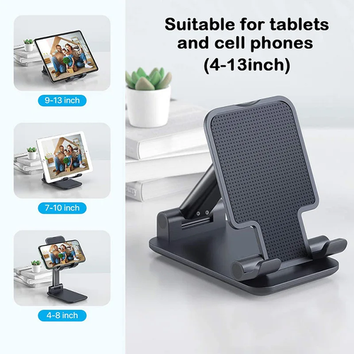 Universal Angle Height Adjustable Mobile Phone Holder Foldable Phone Desktop Bracket Smartphone Tablet Stand Bed ABS Material