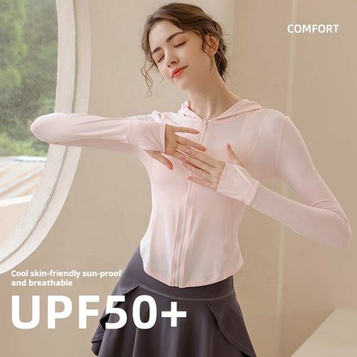 Summer Long Sleeve Women Sun Anti-UV Hoody Jacket Outdoor Sport Riding Running Sunscreen Clothing
