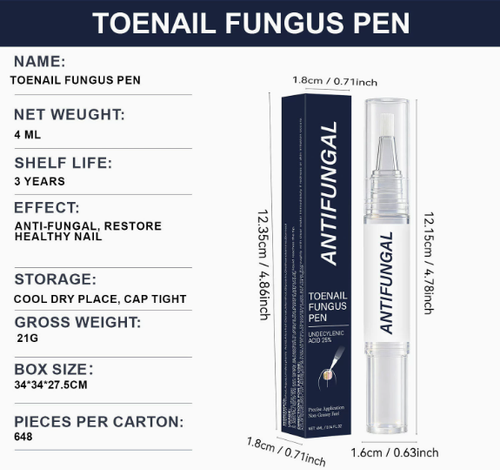 25% Undecylenic Acid Antifungal Nail Pen Suitable for Fast Repair for Toenail Fungus Damaged Broken& Discolored