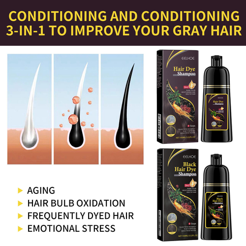 100ml Black Hair Repair Moisturizing Cream Shampoo Polygonum Multiflorum Essence Herbal Formula 3-in-1 Cleansing Repair for All