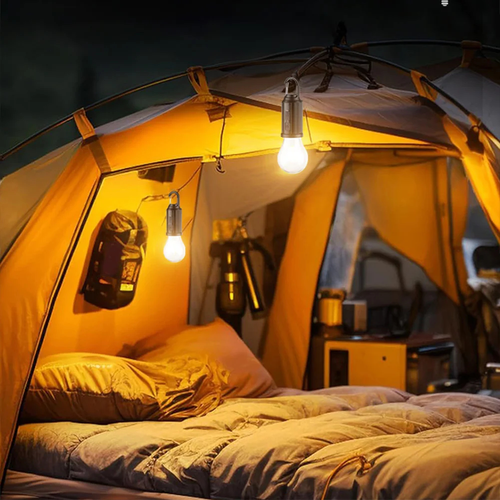Solar Powered LED Outdoor Camping Lantern USB Charging Waterproof BBQ Atmosphere Light with ABS Materials Two Per Set