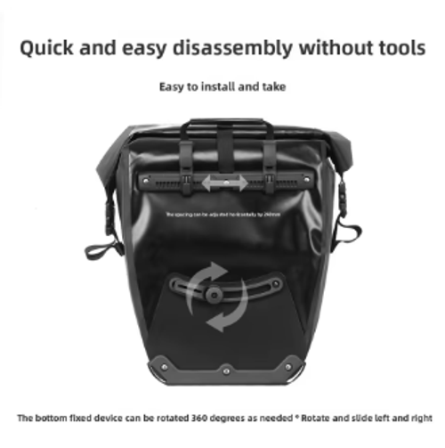 Bicycle Rear Rack Pannier Tail Saddle Bags Mountain Bike Cycling Backpack TPU Roll-Top Closure
