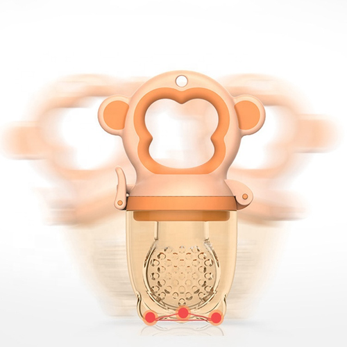Baby Food Feeder Comes with three nipples Pacifiers BPA Free Teething Toy with Animal Pattern 0-12 Months Fresh Fruit Feeder Pacifier Two Per Set