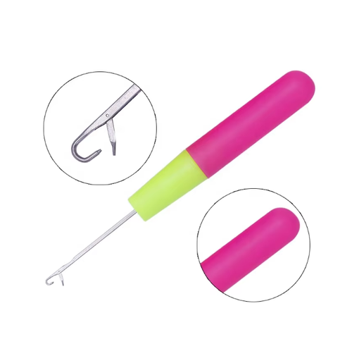 RTS High Quality Hair Weave Hook Knitting Needle Plastic Handle Crochet Hook with Tongue