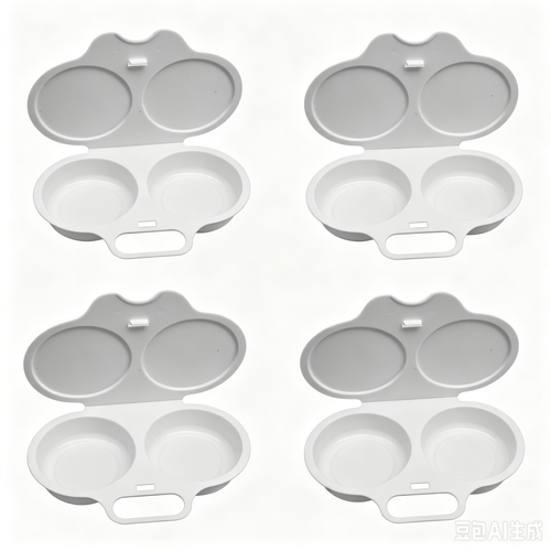 Multipurpose Egg Cooker Mold Microwave Omelette Maker with 2 Cavities Four Per Set