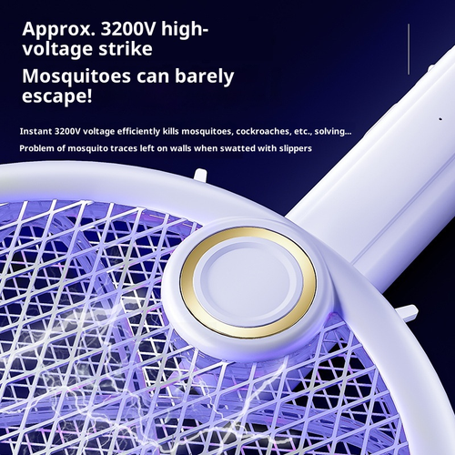 New Foldable Rechargeable Non-toxic Lithium Battery Electric Mosquito Swatter Household Fly Swatter Mosquito Killer Lamp