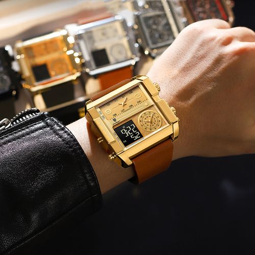 New Men's Electronic Watch with Dual Display Electronic Quartz Watch