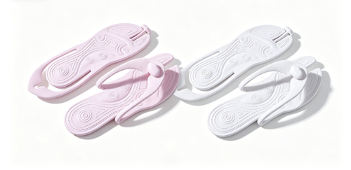 Unisex Disposable Lightweight Anti-Slip Flip-Flops Foldable Travel Slippers for Men for Hotels Airplane Pool Shower Pink And White Value 2-Pack