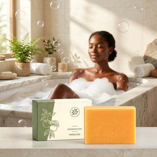 Persimmon Soap Gently Cleanses the Body and Skin, Moisturizes and Hydrates, Leaves a Natural Fresh Scent