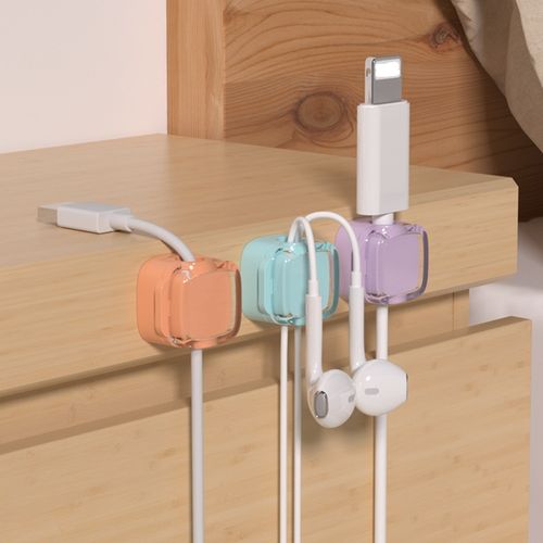 Single-Tier Magnetic Data Line Organizer for Mobile Phone Charging Plastic Desktop Novelty Hooks for Living Room Space Pack of 6