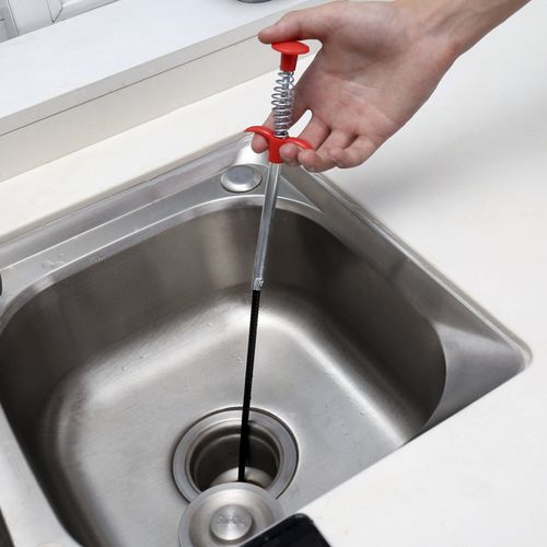 160cm Spring Pipe Dredging Tools, Drain Snake, Drain Cleaner Sticks Clog Remover Cleaning Household for KitchenBending Sink Tool
