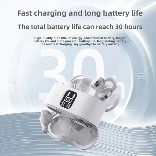 Q16 TWS Wireless Earbuds BT 5.4 Semi In-Ear ENC Noise Cancelling Digital Display IPX4 Waterproof Gaming Earphones with Mic