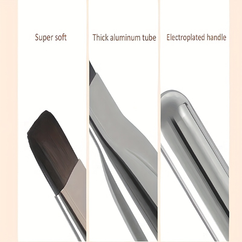 Professional Ultra-Thin Concealer Brush New Straight Line Electroplate Silver Single Flat Head Foundation Make-Up Brush Handle