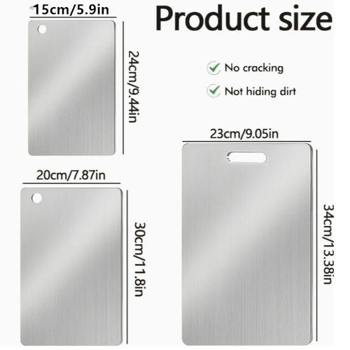 Stainless Steel Cutting Boards for Kitchen Double Sided Titanium Cutting Mat Stainless Steel Food Grade Cutting Boards