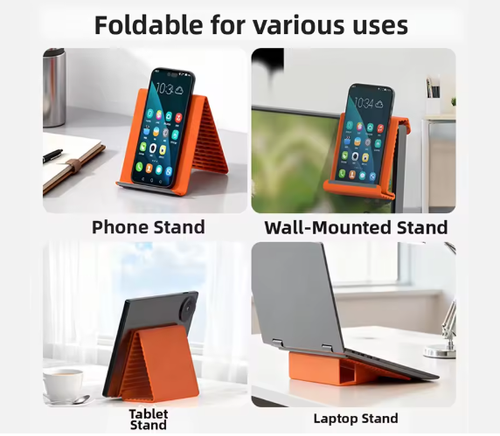 Flexible Silicone Foldable Phone & Tablet Stand Multi-Angle Non-Slip Holder Lightweight Lazy Bracket Travel Office Home
