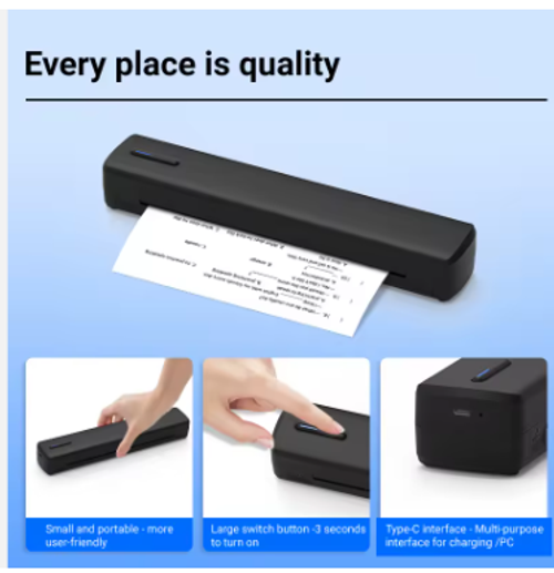 Portable for Tattoo Artists Travel Business Documentation Multi-Size High-Resolution Thermal Printer A4 A5 4x6 Stock Long