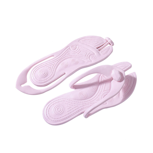 Unisex Disposable Lightweight Anti-Slip Flip-Flops Foldable Travel Slippers for Men for Hotels Airplane Pool Shower Pink And White Value 2-Pack