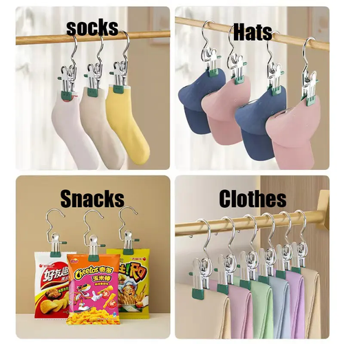 Clips Hangers Stainless Steel Rustproof Space-Saving, 360° Rotating Waterproof Durable Clothespins with Rubber-Coated Tips for Laundry Drying, Closet & Travel Storage, 20 Counts