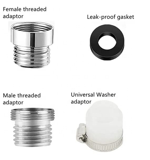 360° Rotating Adjustable Bathroom Kitchen Foaming Faucet Extension Tube Hose Extender 50cm Value 2-Pack