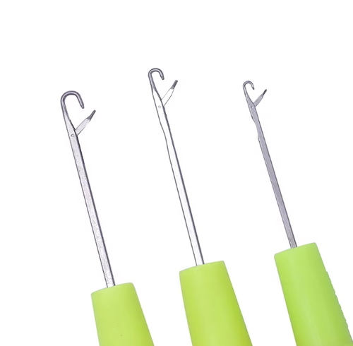 RTS High Quality Hair Weave Hook Knitting Needle Plastic Handle Crochet Hook with Tongue