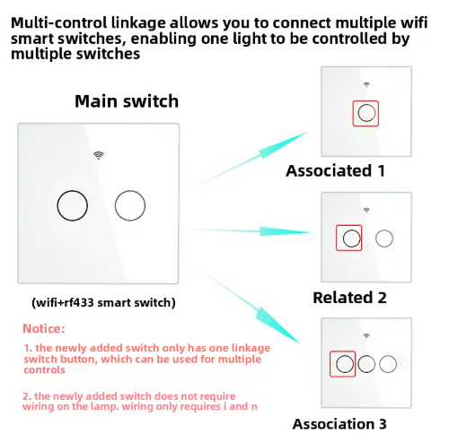 WiFi Smart Light Switch — Tuya Smart Home App Remote Control, Live & Neutral Wiring, Touch-Sensitive Wall Switch