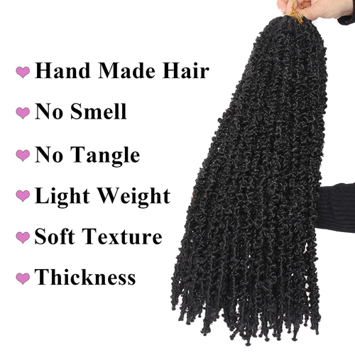 22 24 shares Pre Looped Soft Distressed Butterfly Locs Black Braids Afro Faux Locs Crochet Braiding Hair Extension for Women