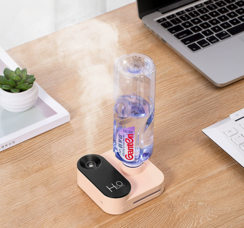 Air Humidifier USB Charging Built-in Battery 0.5-1L Low Noise Mini Office Desktop Mineral Water Bottle Hydrating Spray Creative
