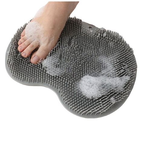 Wall Mounted Slip Suction Cups Shower Foot Scrubber Mat Back Washer Exfoliating Bath Wash Pad for Use in Cleaner Men and Women